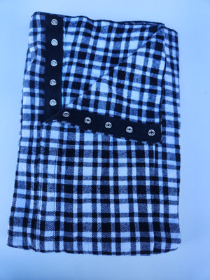 BLACK WHITE CHECKED (infinity) Snap Scarf