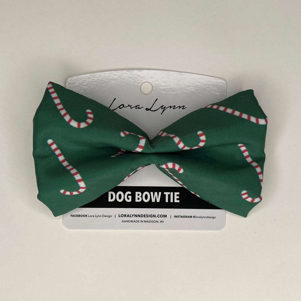Candy Cane dog bow tie