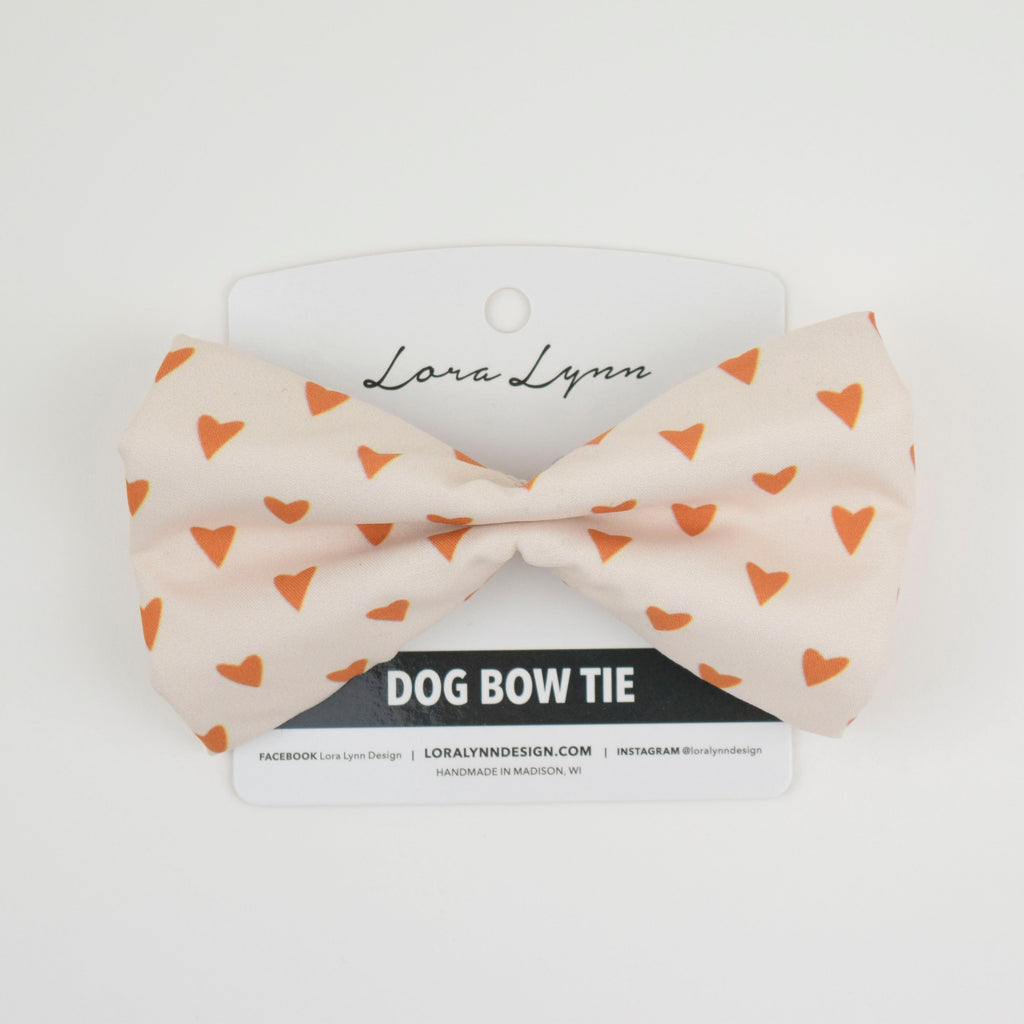 Heart Flowers in Earth Tone - Hearts dog bow tie