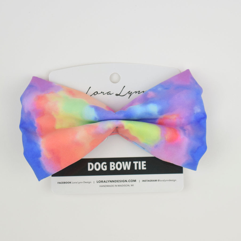 Summer Bold Tie Dye - Multicolor dog bow tie