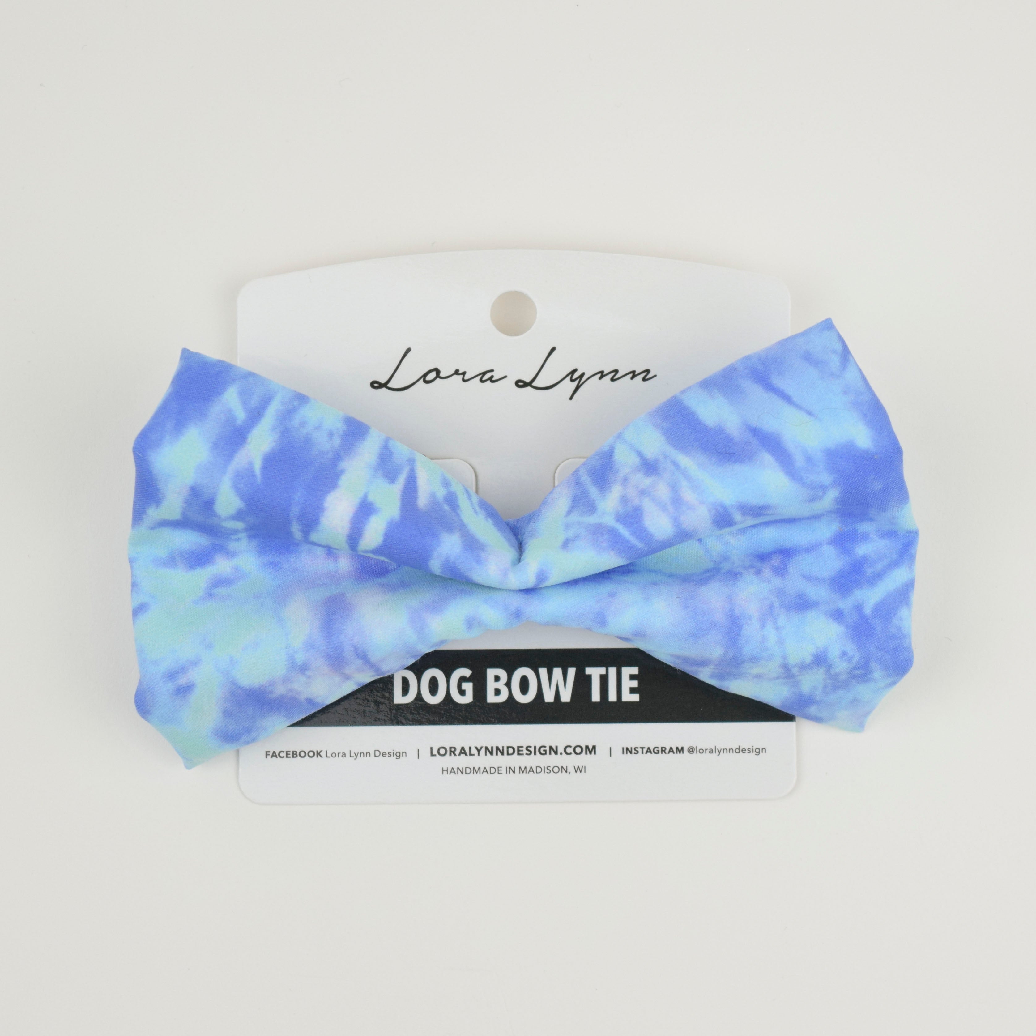 Summer Bold Tie Dye - Blue dog bow tie