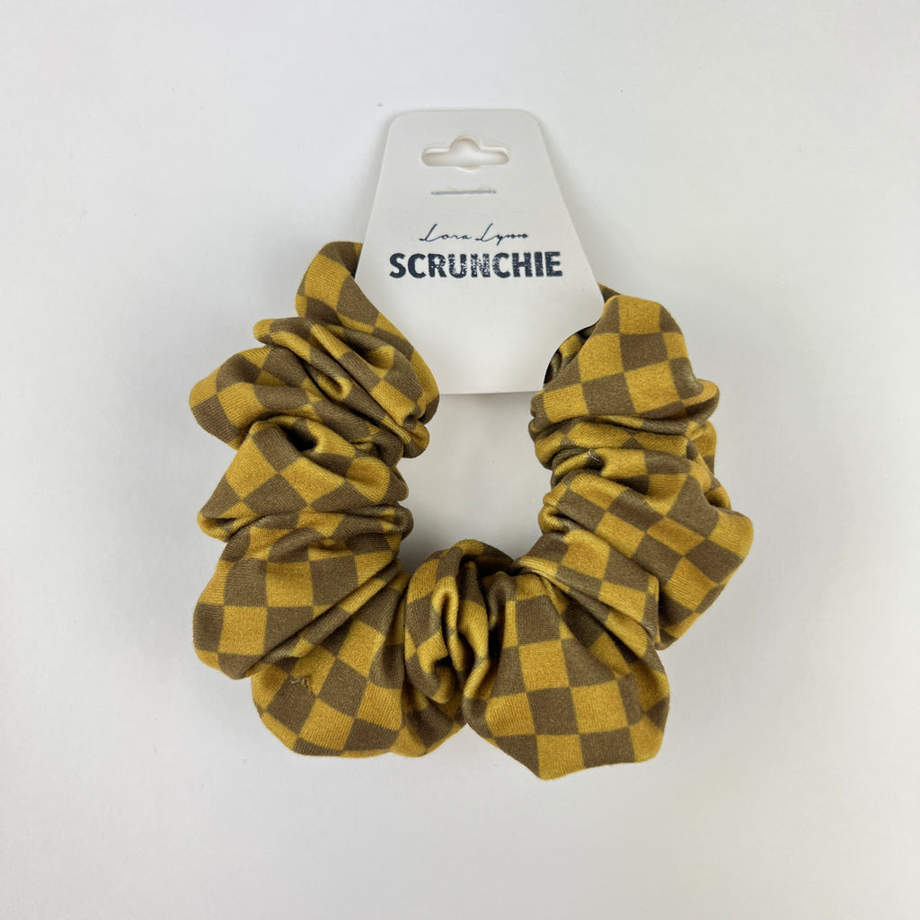 Apple Crisp - Bronze Check scrunchie