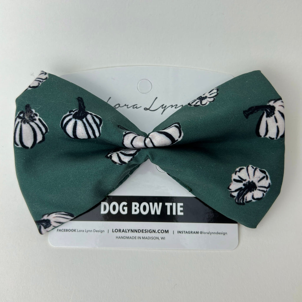 Pumpkins and Plaid - Pumpkins dog bow tie