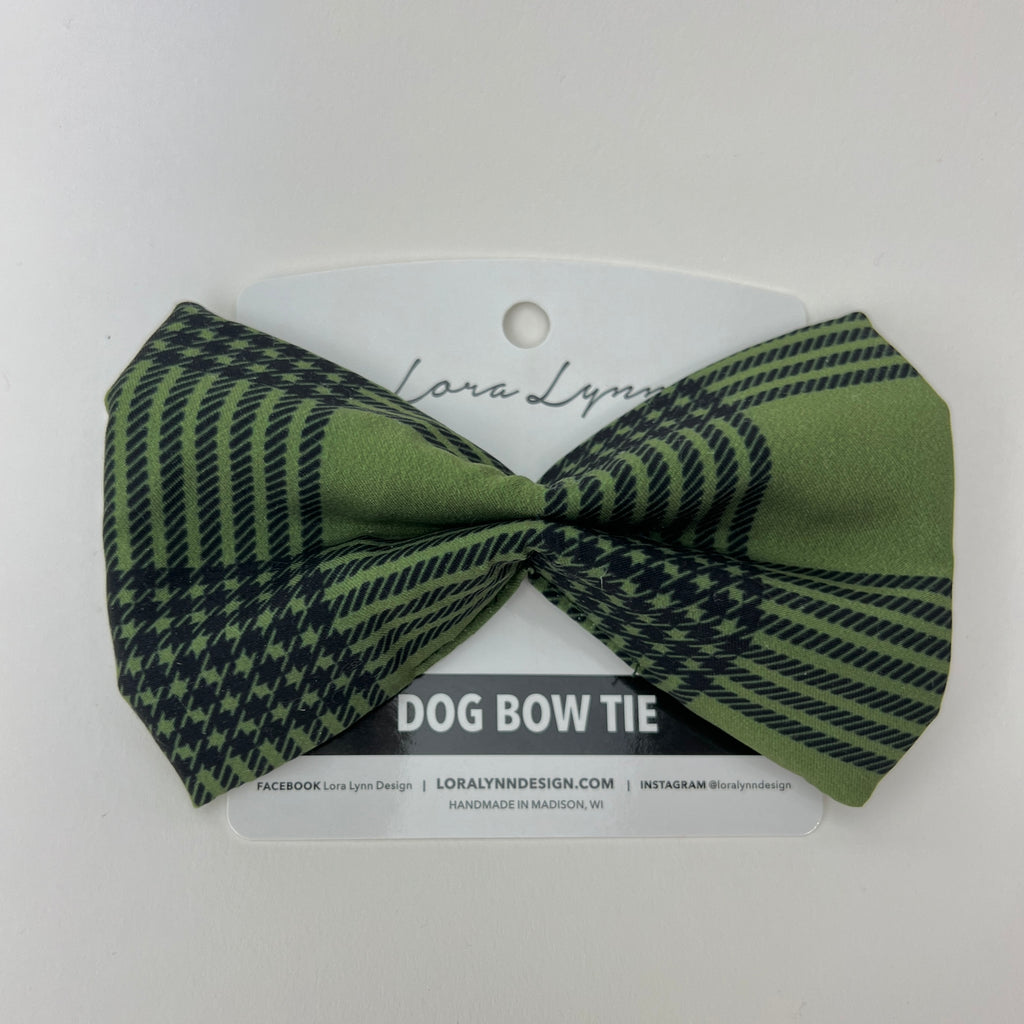 Up North - Green Plaid dog bow tie