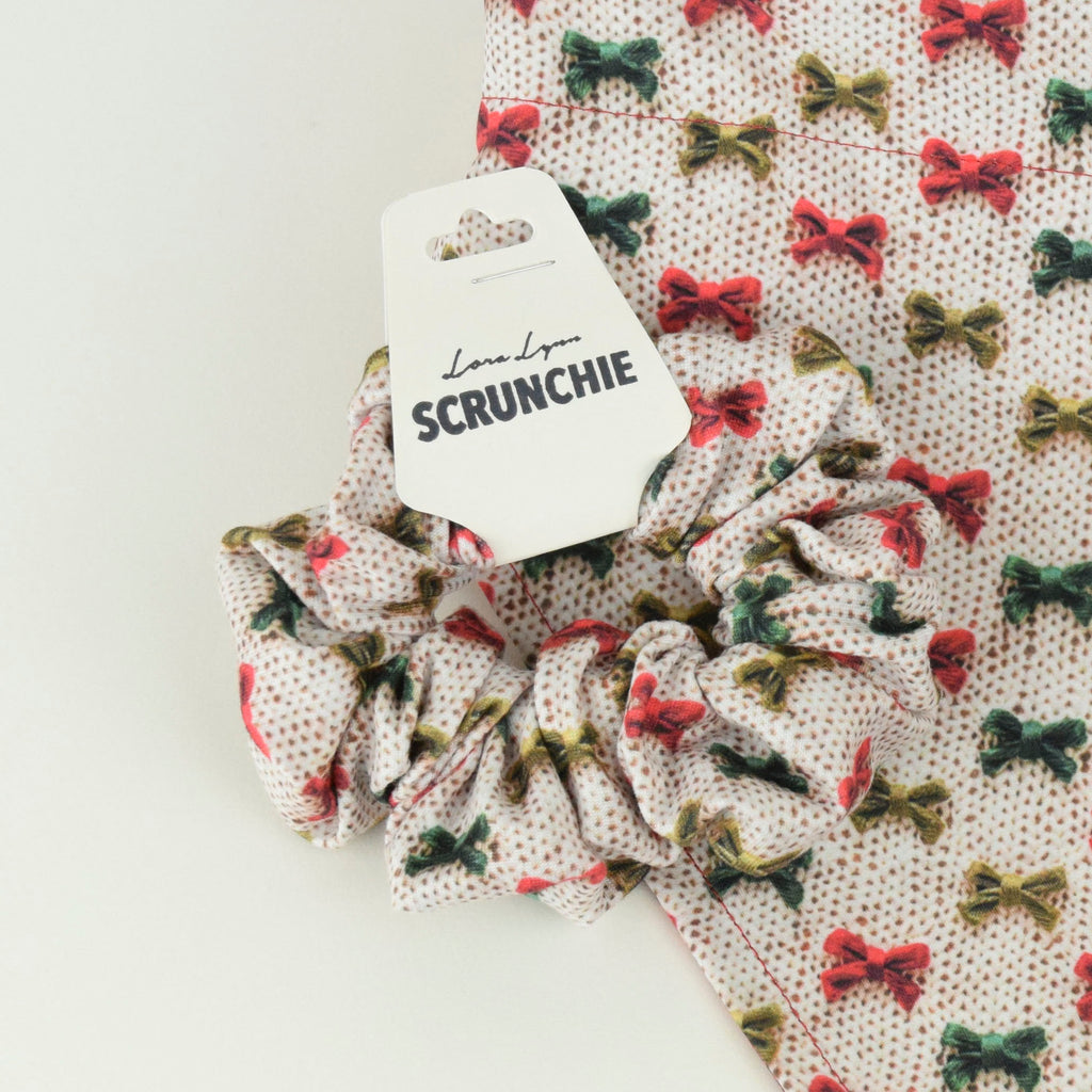 Sweater Christmas - Bows on Knit scrunchie