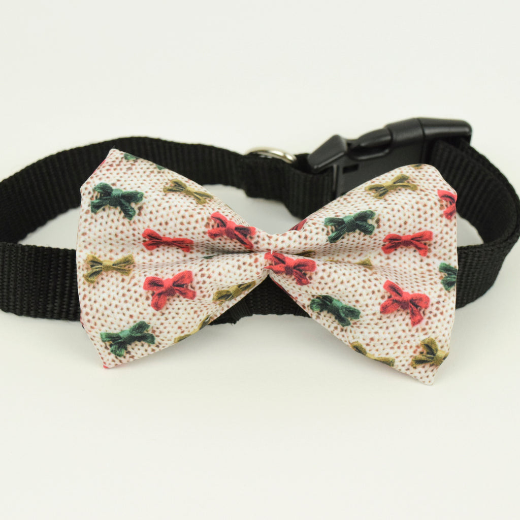 Sweater Christmas - Bows on Knit dog bow tie