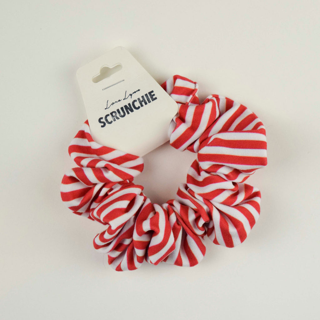 Red and white stripe scrunchie