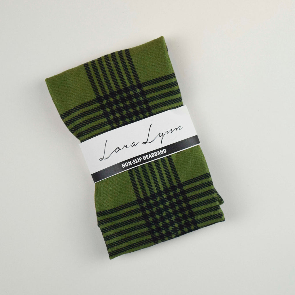 Up North - Green Plaid Wide Headband