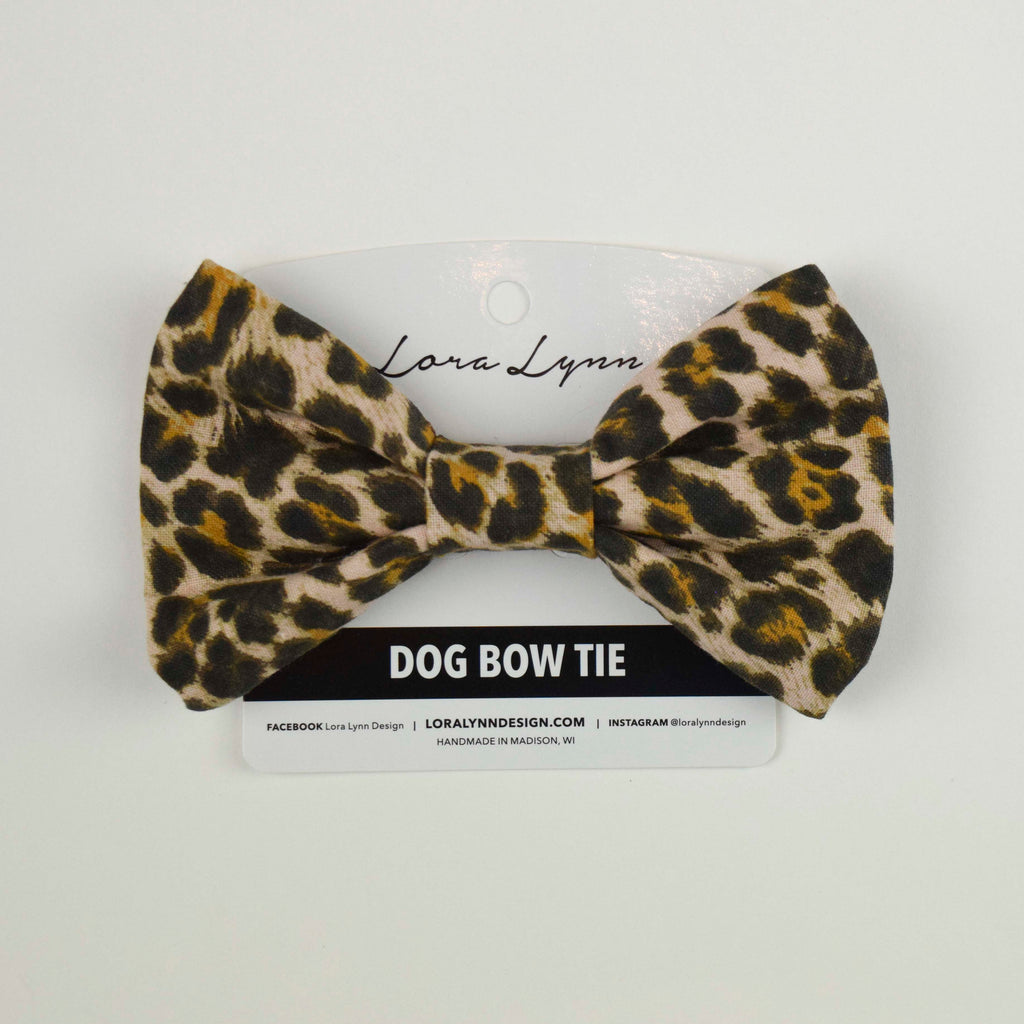 CHEETAH dog bow tie