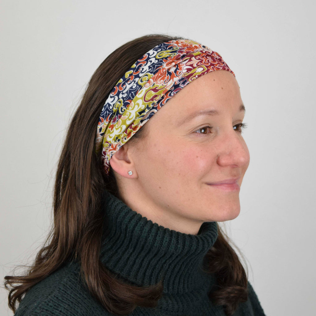 Merlot Chartreuse Kaleidoscope Wide Headband