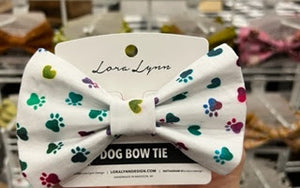 PAW PRINTS dog bow tie