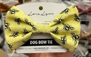 YELLOW BEES dog bow tie
