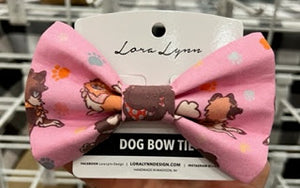 PINK DOGS dog bow tie