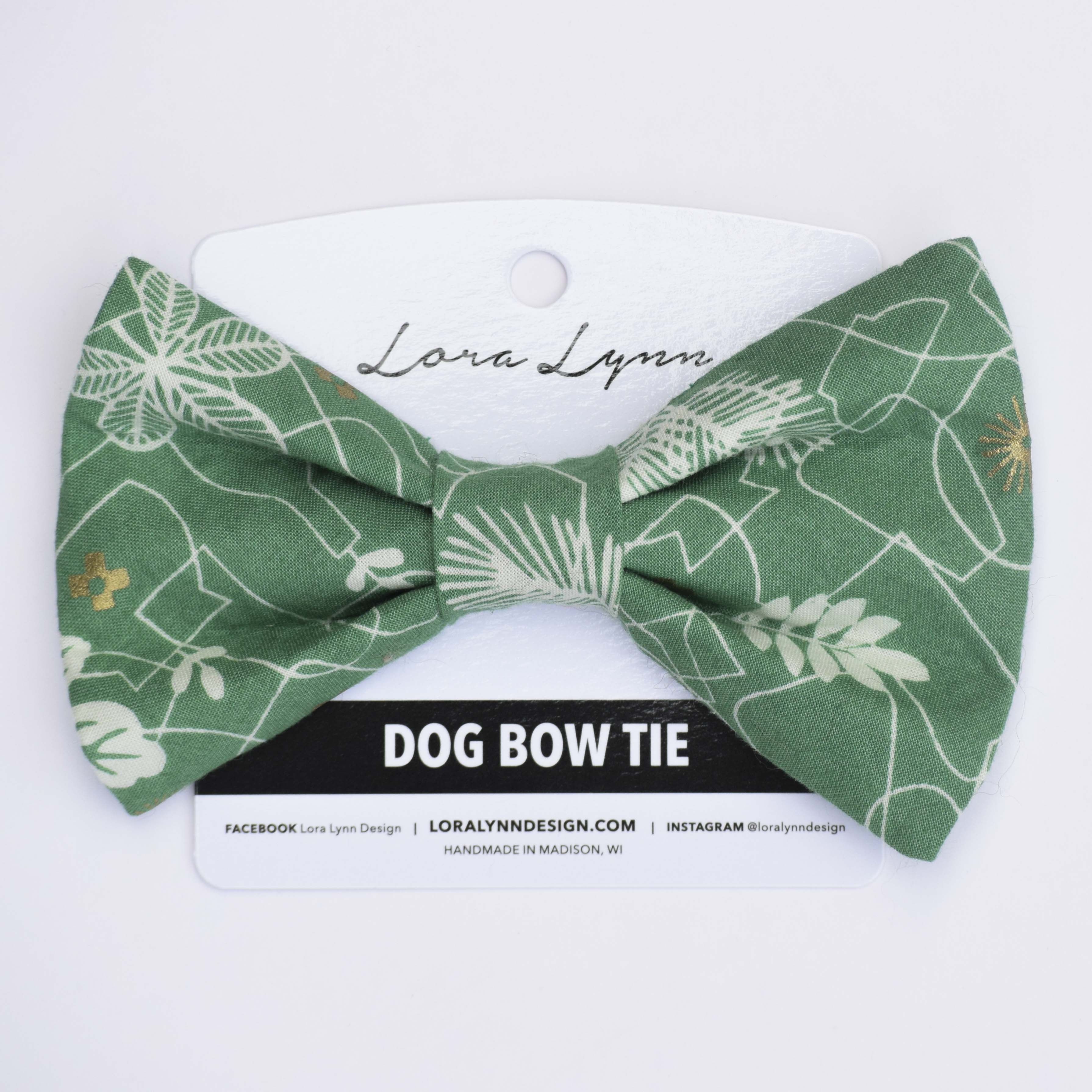 Fancy Pants Green dog bow tie