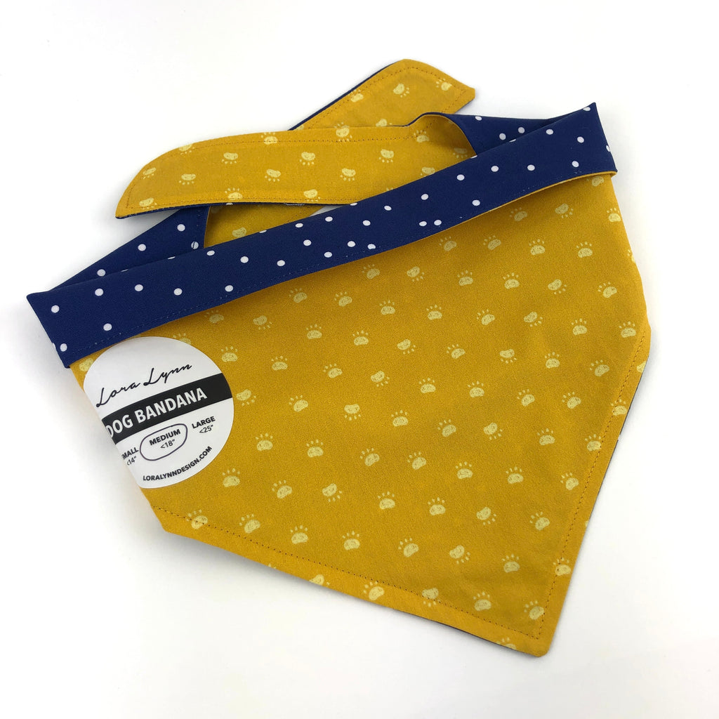 Yellow Paws dog bandana