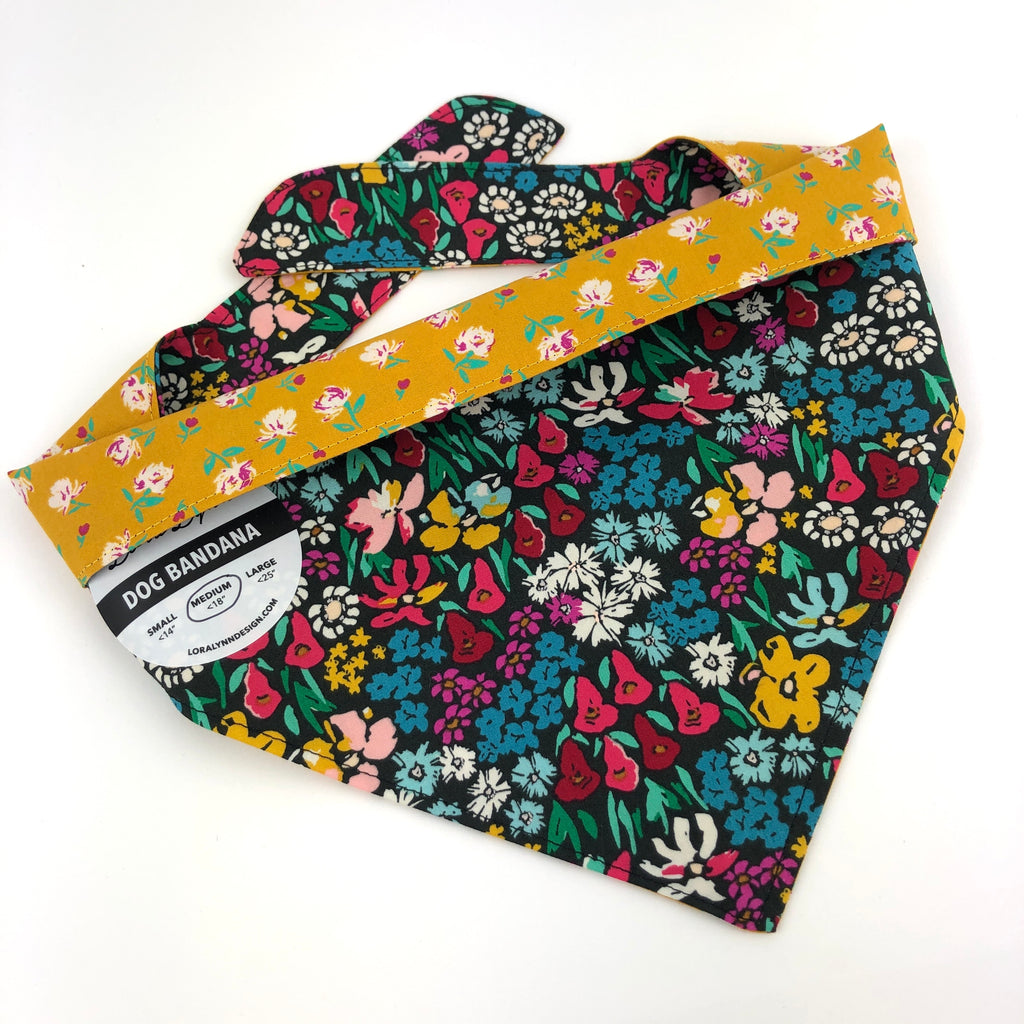 Golden Floral dog bandana