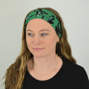 Kelly Green Print Wide Headband