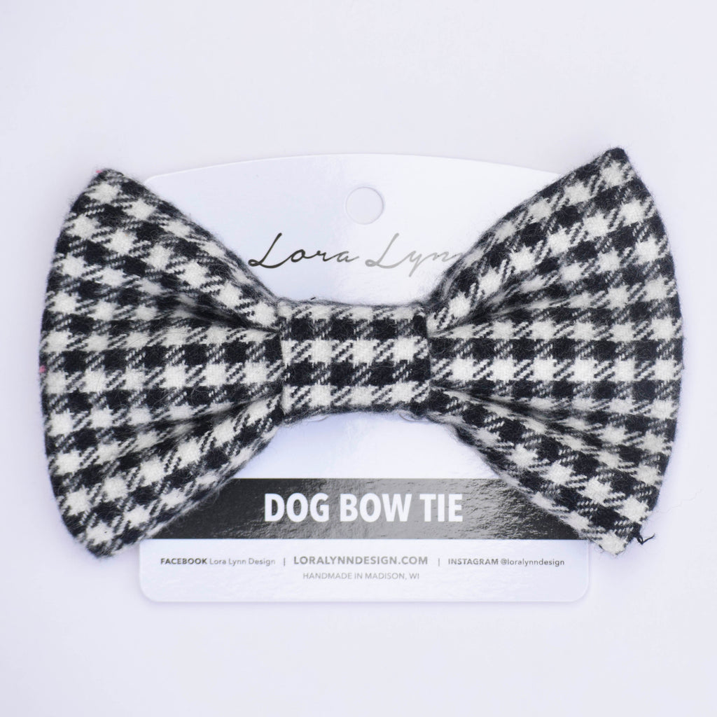 Mini Gingham dog bow tie