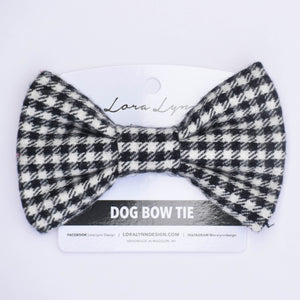 Mini Gingham dog bow tie