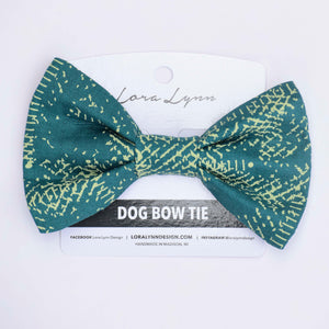 Teal Tire dog bow tie